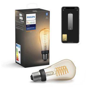 Розумна LED лампочка Philips Hue E27 White ST64 550лм 40Вт 7W, ZigBee, Bluetooth, Apple HomeKit 8718699688868 фото