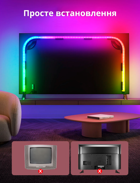 Комплект підсвічування телевізора 75" (Philips Hue Play Gradient 75 " + Philips Hue Sync Box + Philips Hue Bridge) 75e фото