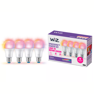 Умные LED-лампы WiZ E27 White and Color Ambiance A60 8.5W (60W) WiFi, Matter, Bluetooth, SpaceSense, 4 шт. 8720169075771 фото