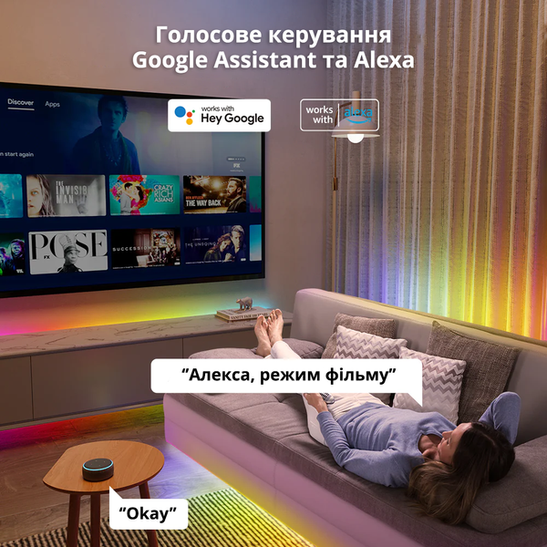 Розумна світлодіодна LED стрічка 5 метрів Govee RGBIC PRO WiFi+Bluetooth із захисним покриттям у силіконі RGBIC PRO 5 фото