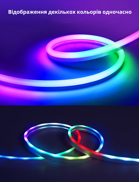 Умная гибкая светодиодная LED лента 3 метра Govee RGBIC NEON ROPE Wi-Fi + Bluetooth Neon 3 фото