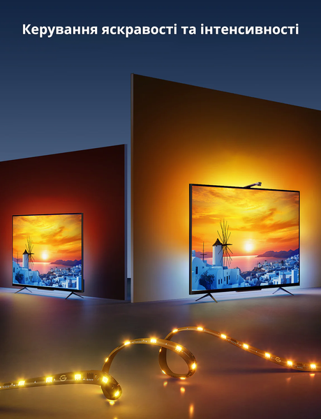 Набір адаптивного Ambilight підсвічування для 55-65" діагоналі, Govee TV Backlight 3 Lite RGBICW Matter H6099 фото