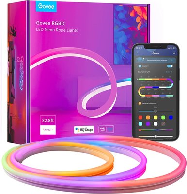 Розумна гнучка світлодіодна LED стрічка 10 метрів Govee RGBIC NEON ROPE Wi-Fi + Bluetooth Neon 10 фото