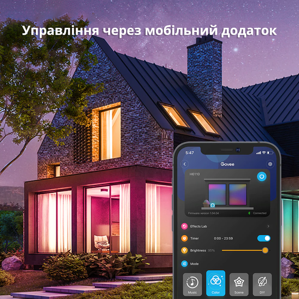 Умная светодиодная LED лента 10 метров (2 х 5м) Govee RGB Smart LightStrip, Wi-Fi + Bluetooth H6110 фото