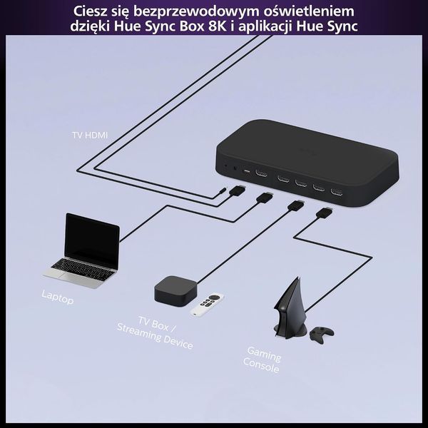Блок синхронизации освещения с телевизором Philips Hue Play HDMI Hue Sync Box 8K 8719514458666 фото