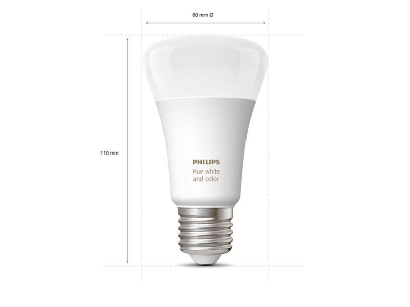 Умная LED лампочка Philips Hue E27 White and Color 800лм 60Вт 9W, ZigBee, Bluetooth, Apple HomeKit 929002216824 фото