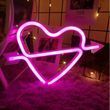Портативный неоновый LED-светильник сердце со стрелой &laquo;Love&raquo; розовый, на батарейках/USB 18*28&nbsp;см neon_love_pink фото