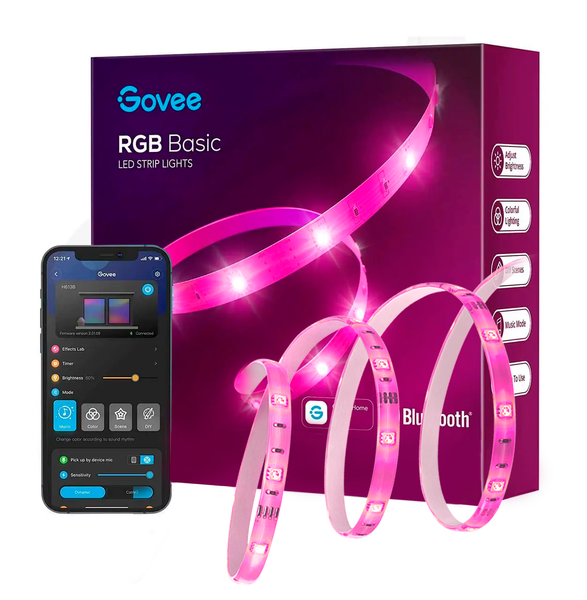 Розумна світлодіодна LED стрічка 30 метрів (2 х 15м) Govee RGB Smart LightStrip, Bluetooth H61103A12 фото