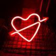 Портативний неоновий LED-світильник серце зі стрілою "Love" червоний на батарейках/USB 18*28&nbsp;см
