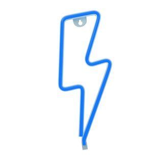 Настінний неоновий світильник-нічник "Блискавка" синій на батарейках/USB 34*13 см Neon_lightning_blue фото