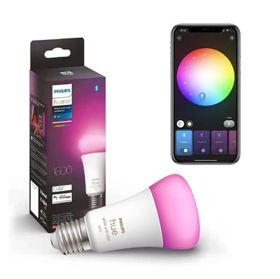 Умная LED лампочка Philips Hue E27 White and Color 1600лм 100Вт 15W, ZigBee, Bluetooth, Apple HomeKit 929002471601 фото