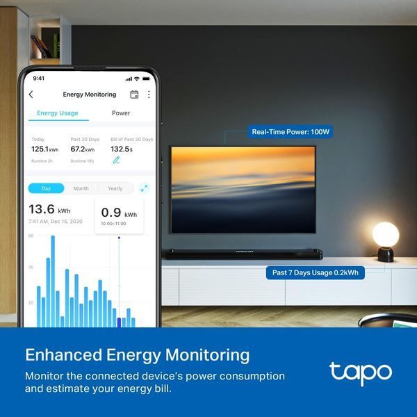 Умная розетка Tapo P110M с контролем электроэнергии и Matter 4895252503982 фото