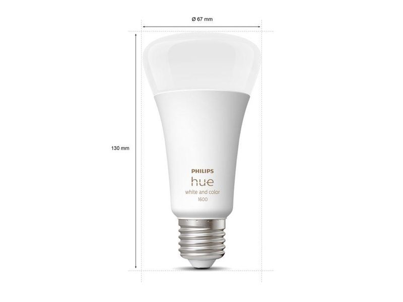 Розумна LED лампочка Philips Hue E27 White and Color 1600лм 100Вт 15W, ZigBee, Bluetooth, Apple HomeKit 929002471601 фото