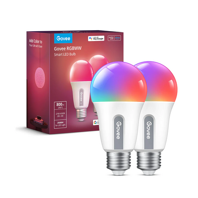 Розумна LED лампочка Govee Smart E27 White and Color RGBWW 800лм 9W 2шт. H6008 фото