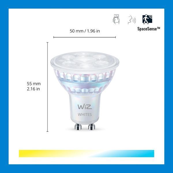 Умная LED-лампа WiZ GU10 PAR16 Tunable White, 4.7Вт 345лм, Wi-Fi, 3 шт 8720169076648 фото