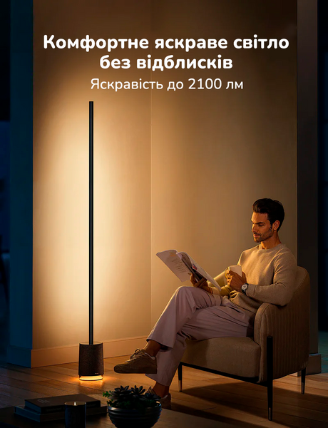 Розумний торшер Govee Floor Lamp Pro H6079, 2100Lm, RGBICW, with speaker, WI-FI/Bluetooth, Black H6079 фото