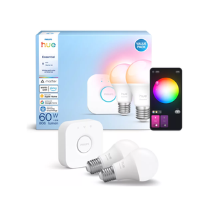Стартовий комплект Philips Hue E27 Essential White and Color 806лм 60Вт 2 шт + Блок керування Philips Hue Bridge, Apple HomeKit 8721103103635 фото