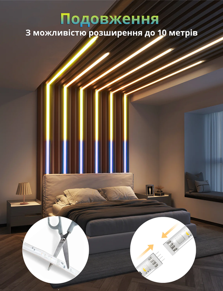 Подовжувач світлодіодної стрічки Philips Hue Gradient Lightstrip White and Color, Bluetooth, Apple HomeKit, 1 метр 929002995001 фото