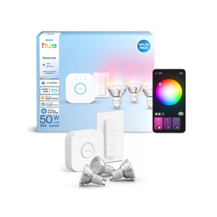 Стартовий комплект Philips Hue GU10 Essential White and Color 345лм 3шт. + Hue Bridge + Dimmer, Apple HomeKit 8721103103758 фото