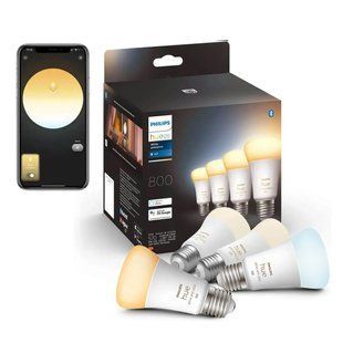Розумні LED лампочки Philips Hue E27 White Ambiance 800лм 60Вт 9W, ZigBee, Bluetooth, Apple HomeKit, 4шт. 929002216901 фото