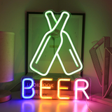 Портативная декоративная неоновая вывеска "beer" разноцветная на батарейках/USB 40*31 см Neon_beer_bar фото