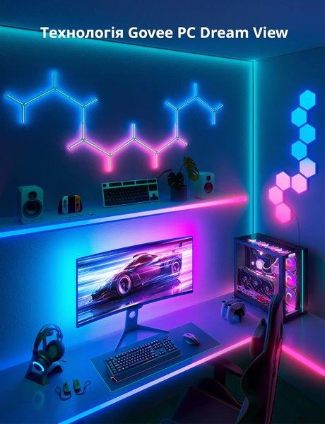 Адаптивная LED подсветка Govee Gaming Light Strip G1 для монитора 27-34 дюймов H60232 фото