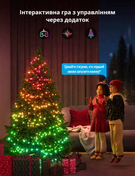 Умная cвтодиодная LED Гирлянда 10 метров Govee RGBIC Christmas Lights, WiFi+Bluetooth (H70C1) H70C1 фото