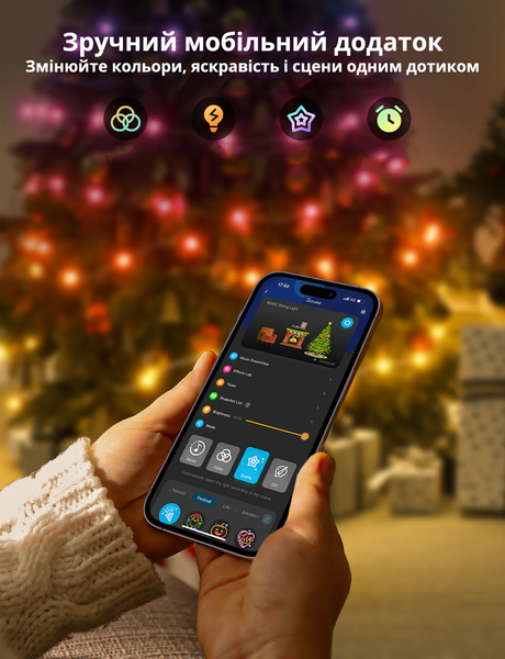 Розумна cвітлодіодна LED Гірлянда 10 метрів Govee RGBIC Christmas Lights, WiFi+Bluetooth (H70C1) H70C1 фото