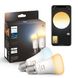 Розумні LED лампочки Philips Hue E27 White Ambiance 1100лм 75Вт 11W, ZigBee, Bluetooth, Apple HomeKit, 2шт. 929002468401 фото 1