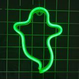 Настінний неоновий світильник зелений Привид на батарейках/USB 25.5*19 см Neon_ghost_green фото