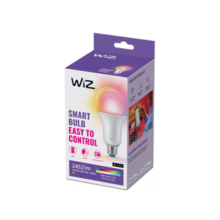 Умная лампа WiZ E27 White and Color Ambiance RGB A80 18.5W RGB 2452лм WiFi, Matter, Bluetooth 8719514554634 фото