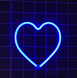 Настінний неоновий світильник "Серце" синій на батарейках/USB 20*21 см Neon_blue_heart фото 1