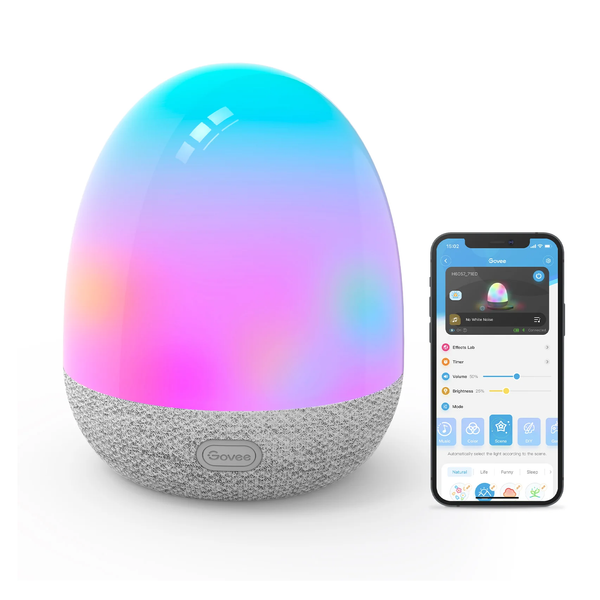 Умный портативный LED светильник Govee Bluetooth колонка, сенсорный, WiFi, RGBIC Night Light H6057 фото