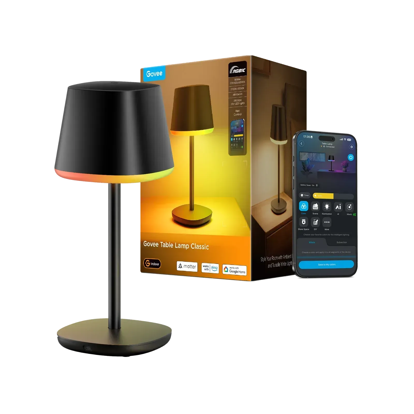 Настільна лампа Govee Table Lamp Classic з акумулятором 4800 мА·год