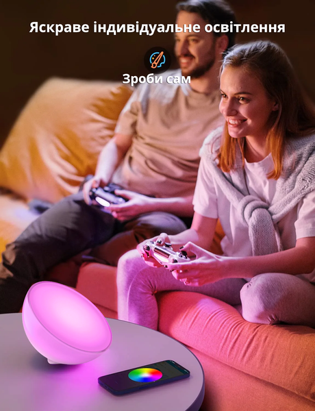 Розумний портативний світильник Philips Hue Go v2 White and Color, ZigBee, Bluetooth, Apple HomeKit 915005822601 фото