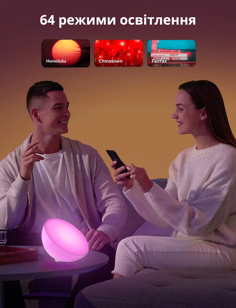 Розумний портативний світильник Philips Hue Go v2 White and Color, ZigBee, Bluetooth, Apple HomeKit 915005822601 фото