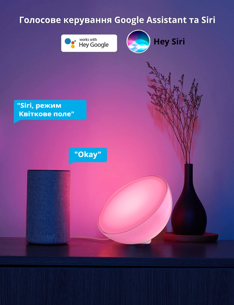 Розумний портативний світильник Philips Hue Go v2 White and Color, ZigBee, Bluetooth, Apple HomeKit 915005822601 фото