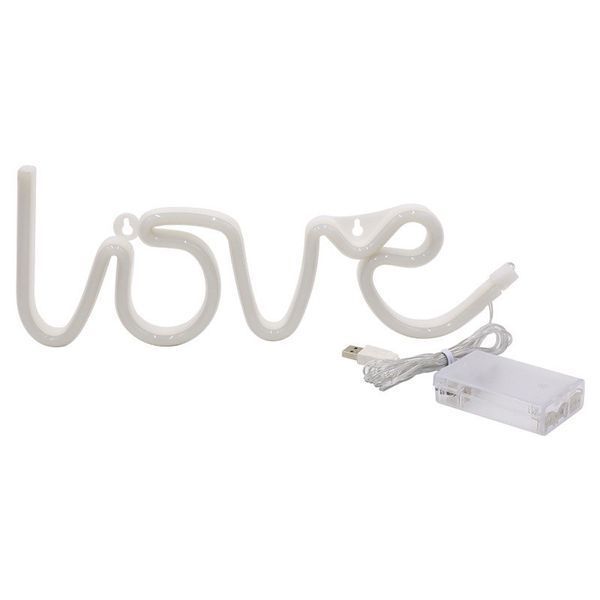 Портативный декоративный неоновый светильник "Love" розовый на батарейках/USB 35*15*2 см neon_love_sign_pink фото