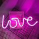 Портативный декоративный неоновый светильник "Love" розовый на батарейках/USB 35*15*2 см neon_love_sign_pink фото 2