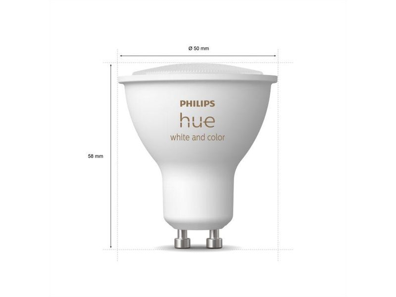 Розумна світлодіодна лампочка Philips Hue Color GU10 350 лм 50Вт 5.7 W ZigBee, Bluetooth, Apple HomeKit 1шт. GU10 Color фото