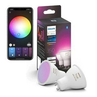 Розумні LED лампочки Philips Hue GU10 White and Color 350 лм 50Вт 5.7W, ZigBee, Bluetooth, Apple HomeKit, 2шт. 9290019531 фото