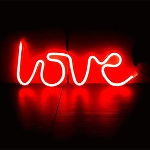Портативный декоративный неоновый светильник "Love" красный на батарейках/USB 35*15*2 см neon_love_sign_red фото