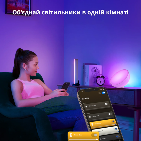 Світлодіодні панелі Philips Hue Play White and Color Ambiance 2 шт. Білий колір, ZigBee, HomeKit 8718696170793 фото