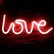 Портативный декоративный неоновый светильник "Love" красный на батарейках/USB 35*15*2 см neon_love_sign_red фото 3