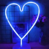 Настенный неоновый светильник "Сердце" синий на батарейках/USB 25.5*28см Neon_heart_blue фото