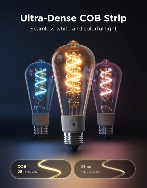 Govee E27 Smart Edison Bulb 500лм - розумна лампочка RGB+W з Matter H14C0 фото