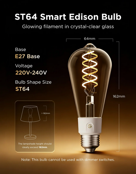 Govee E27 Smart Edison Bulb 500лм - розумна лампочка RGB+W з Matter H14C0 фото