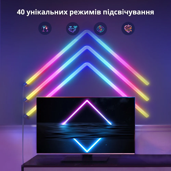 Умные цветные светодиодные LED панели Govee Glide Wall Light RGBIC 8+4 шт. H60624 фото