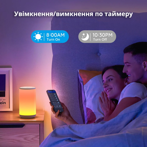 Розумна настільна світлодіодна LED лампа Govee Aura Smart Table Lamp RGBIC, Bluetooth + WiFi H6052 фото