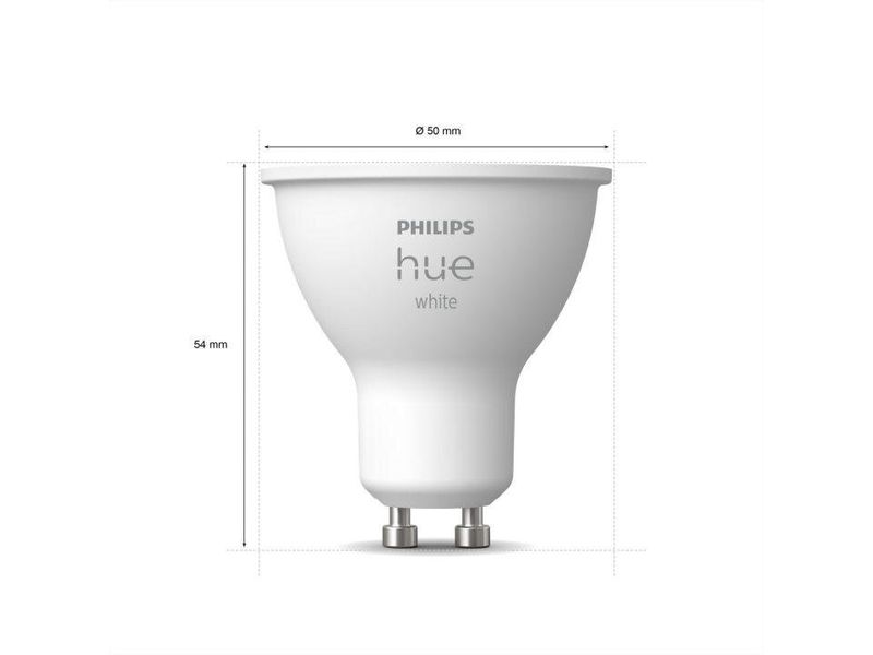 Світлодіодна лампочка Philips Hue White GU10 400лм 57Вт 5.2W ZigBee, Bluetooth, Apple HomeKit 1шт. 8719514340060 фото